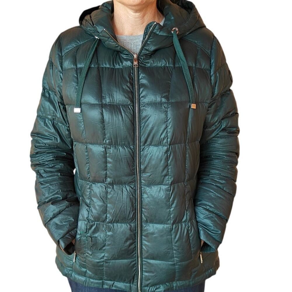 Calvin Klein Packable Down Puffer Jacket Hooded Green Size L